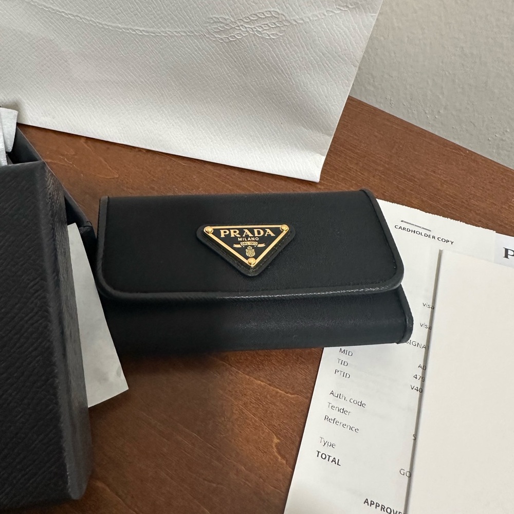 Prada Saffiano Leather Key case w/Gold